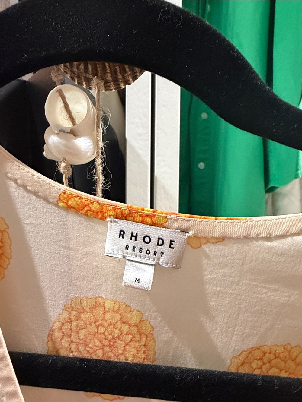 RHODE Cream Mini Dress with Yellow Polka Dots - Picture 4 of 5
